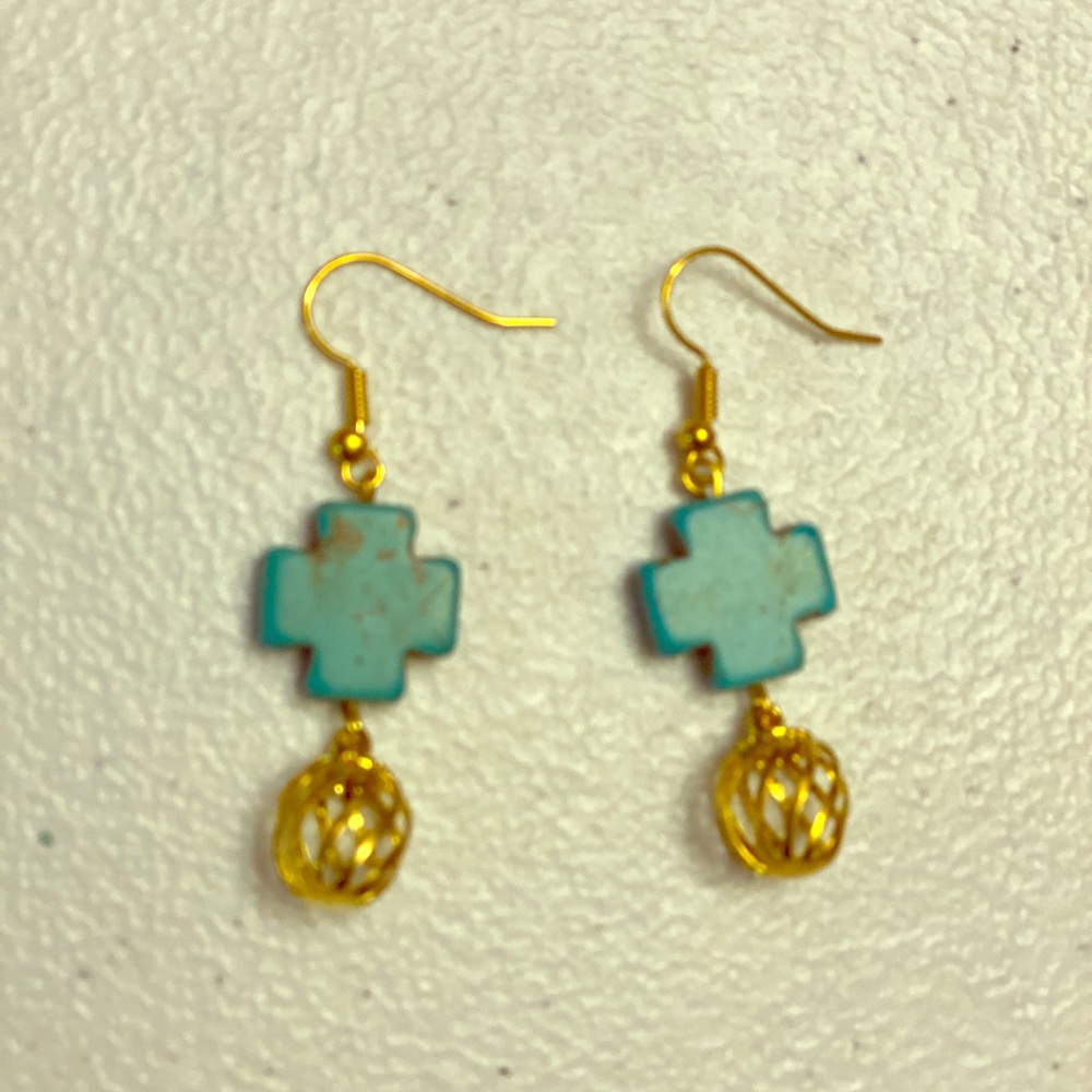 Complimentary gift. Turquoise Spiral Earrings